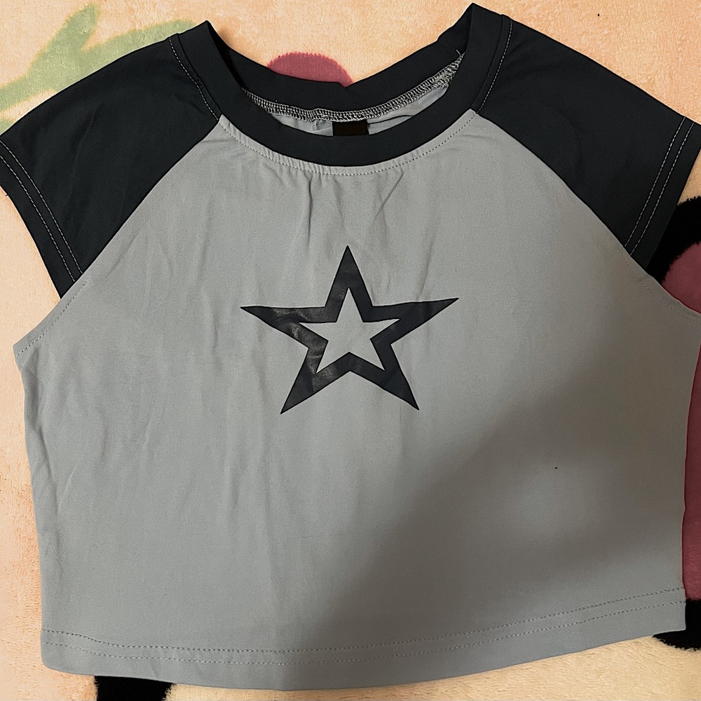 sweetness star print raglan sleeve tee